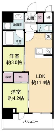 セレニテフラン梅田の間取り画像