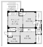 ビレッジハウス私部3号棟の間取り画像