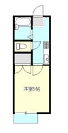ロイヤルハイツB棟 2階1Kの間取り画像