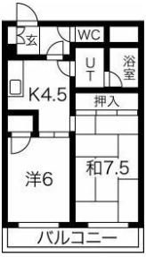 フラット内山の間取り画像