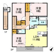 ラ・ヴィレッタ A棟の間取り画像