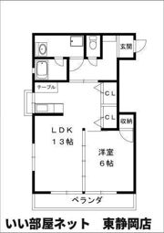 キャッスル瀬名川の間取り画像
