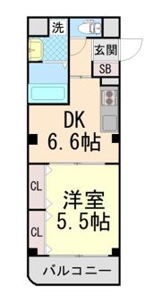 アルユータ六甲道の間取り画像