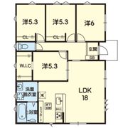 菊陽町原水平屋の間取り画像