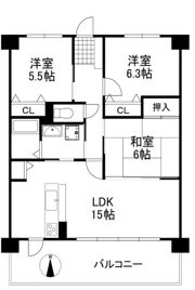 エバーランドシティ新泉北5番館の間取り画像