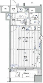 ラグジュアリーアパートメント三ノ輪の間取り画像