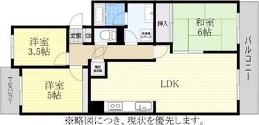 イトーピア表山ハイツ7号棟の間取り画像