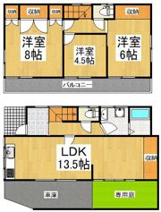 新座市馬場1丁目貸家の間取り画像