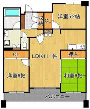 サンパーク鷹の巣II 1102号室の間取り画像
