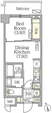 フロントプレイス飯田橋レジデンスの間取り画像