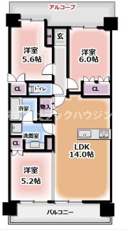 パークホームズLaLa門真の間取り画像