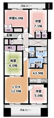 Brilla豊中南桜塚レジデンスの間取り画像