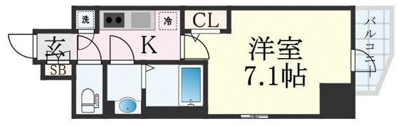 エスリード難波THE FIRSTの間取り画像