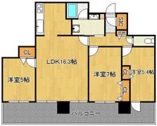 小倉D.C.TOWER 1802号室の間取り画像