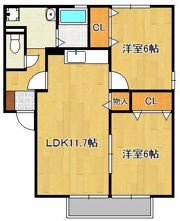 クレール塚の原Aの間取り画像