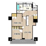 阿波座ライズタワーズフラッグ46の間取り画像