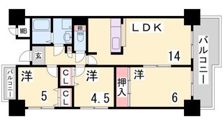 ライフ新神戸の間取り画像