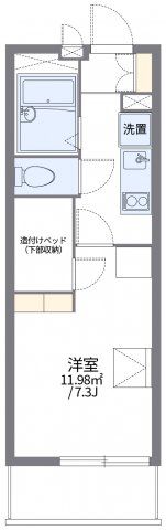 レオパレスコンパル唐湊 弐番館の間取り画像