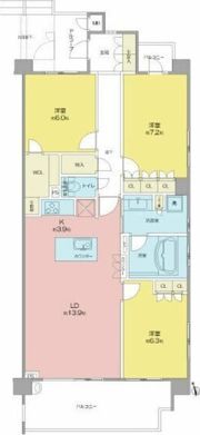 キャッスルニューコート茶屋ヶ坂の間取り画像