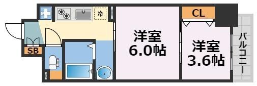 セレニテ心斎橋グランデの間取り画像