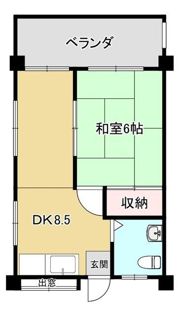 コーポ外間（長田）の間取り画像