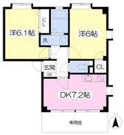 フォブールタウン竹原B棟の間取り画像