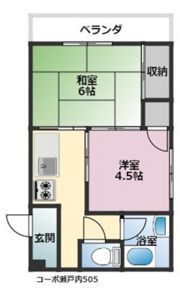 コーポ瀬戸内の間取り画像