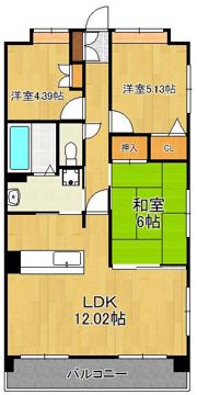 ラフィーネ到津学園通りの間取り画像