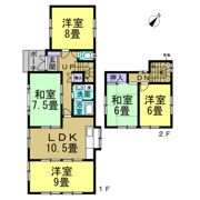 富木島町伏見四丁目貸家の間取り画像