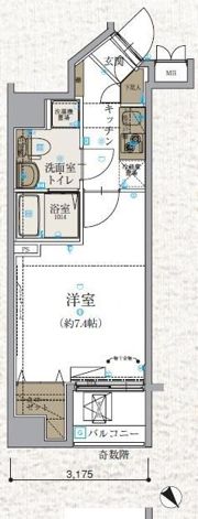 リヴシティ文京春日の間取り画像
