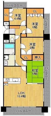 シャトレ大手町N棟の間取り画像