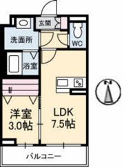 メゾンルララ 西古松の間取り画像