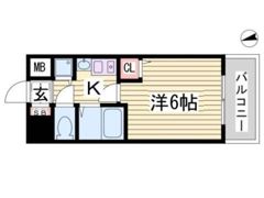 エステムコート神戸県庁前Ⅱの間取り画像