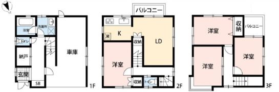 江戸川区南葛西2丁目16-9戸建の間取り画像