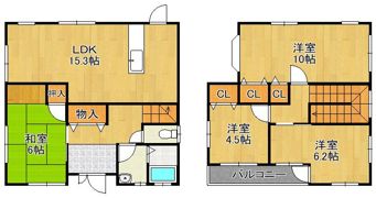 葛原高松2丁目戸建の間取り画像