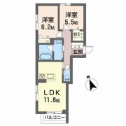 セレナヴィラ中川の間取り画像