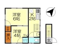 阿賀北3丁目アパートの間取り画像
