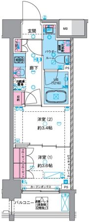 GENOVIA浅草Ⅵskygardenの間取り画像