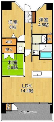 ライブスクエア小倉駅オーシャンテラス 205号室の間取り画像