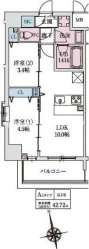 スプランディッドⅨ(ナイン)の間取り画像