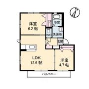 オリーブガーデン B棟の間取り画像