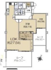 六甲グランドハイツの間取り画像
