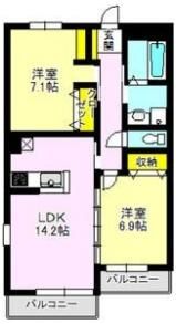 プレミアムツイン高崎 壱番館の間取り画像