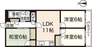 ハイムNー3の間取り画像