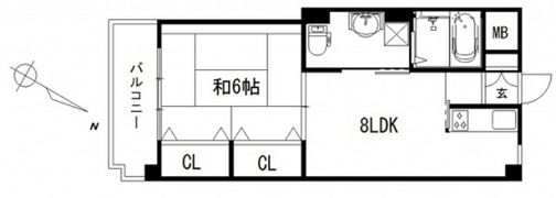 リビオーヌ五日市中央の間取り画像