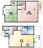 富士見台貸家の間取り画像