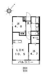 ラ・セーヌ藤崎Aの間取り画像