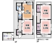 門真市幸福町貸家の間取り画像