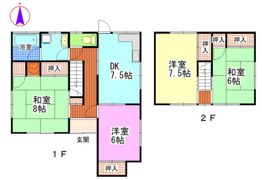 武田様借家・南側の間取り画像