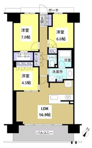 ブライトタウン天竜川駅前フレシア(1001)の間取り画像
